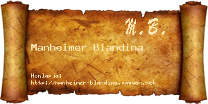 Manheimer Blandina névjegykártya